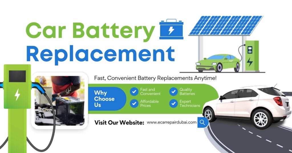 car batytery change and replacement poster and banner