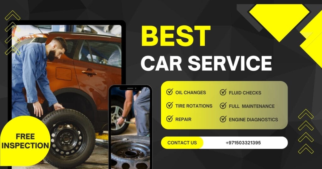 Mobile  auto Car AC Servicing banner from dubai car repair online service